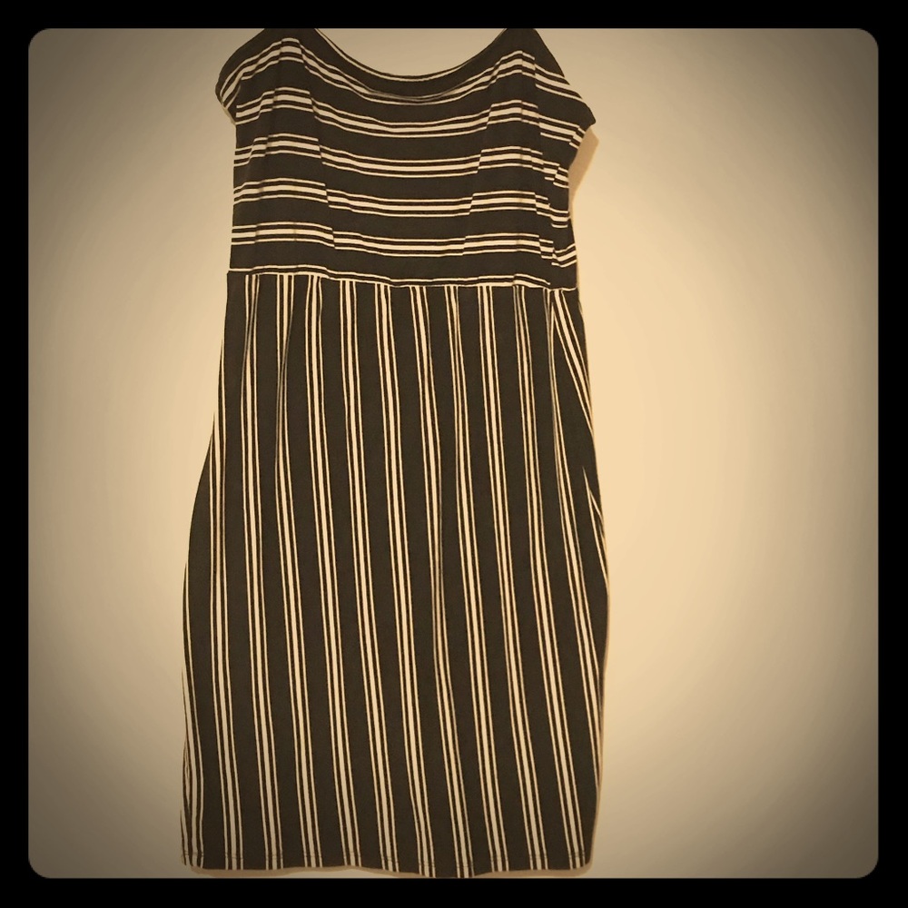 Black and white stripped mini dress